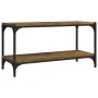 Mueble para TV contrachapada y acero roble ahumado 80x33x41 cm de vidaXL, Muebles TV - Ref: Foro24-819334, Precio: 44,13 €, D...