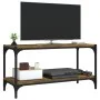 Mueble para TV contrachapada y acero roble ahumado 80x33x41 cm de vidaXL, Muebles TV - Ref: Foro24-819334, Precio: 44,13 €, D...