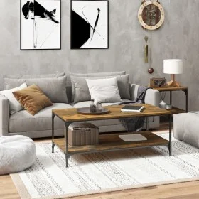 Smoked oak plywood coffee table 100x50x40 cm by vidaXL, Coffee table - Ref: Foro24-819364, Price: 57,83 €, Discount: %