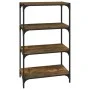 Estantería contrachapada y acero roble ahumado 60x33x100 cm de vidaXL, Librerías y estanterías - Ref: Foro24-819329, Precio: ...