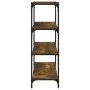 Estantería contrachapada y acero roble ahumado 60x33x100 cm de vidaXL, Librerías y estanterías - Ref: Foro24-819329, Precio: ...