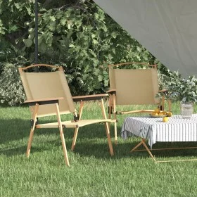 Sillas de camping 2 uds tela Oxford beige 54x55x78 cm de vidaXL, Sillas de jardín - Ref: Foro24-319484, Precio: 105,51 €, Des...