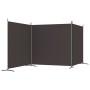 Biombo divisor de 3 paneles de tela marrón 525x180 cm de vidaXL, Divisores de ambientes - Ref: Foro24-350279, Precio: 50,78 €...