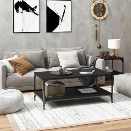 Mesa de centro de madera contrachapada negro 100x50x40 cm de vidaXL, Mesas de centro - Ref: Foro24-819362, Precio: 55,01 €, D...