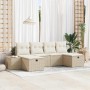 Conjunto de sofá de jardín 6 pcs Beige ratán sintético en Sofás de exterior | Comprar online en Foru.es