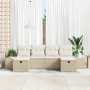 Conjunto de sofá de jardín 6 pcs Beige ratán sintético en Sofás de exterior | Comprar online en Foru.es