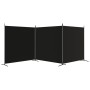 Biombo divisor de 3 paneles de tela negro 525x180 cm de vidaXL, Divisores de ambientes - Ref: Foro24-350281, Precio: 50,81 €,...