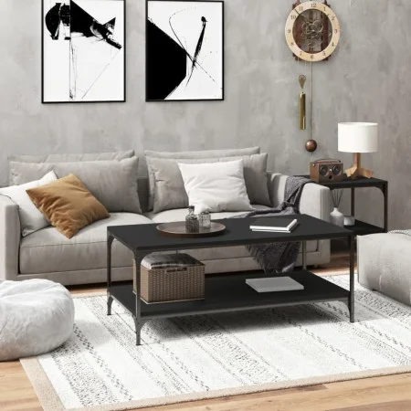 Mesa de centro madera contrachapada negro 80x50x40 cm de vidaXL, Mesas de centro - Ref: Foro24-819367, Precio: 53,78 €, Descu...