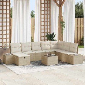 Conjunto de sofá de jardín 9 pcs Beige 55 x 62 x 69 cm en Sofás de exterior | Comprar online en Foru.es