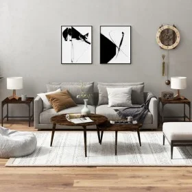 Beistelltische 2 Einheiten, Sperrholz aus geräucherter Eiche, 40 x 40 x 35 cm von vidaXL, Couchtisch - Ref: Foro24-819407, Pr...