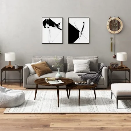 Side tables 2 units smoked oak plywood 40x40x35 cm by vidaXL, Coffee table - Ref: Foro24-819407, Price: 28,71 €, Discount: %