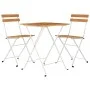 Muebles cafetería plegables 3 pzas madera maciza acacia y acero de vidaXL, Conjuntos de jardín - Ref: Foro24-319972, Precio: ...