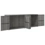 Armario de almacenaje de jardín ratán PE gris 198x55,5x80 cm de vidaXL, Taquillas y armarios de almacenamiento - Ref: Foro24-...