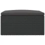 Taburete de jardín con cojín ratán sintético negro de vidaXL, Sofás modulares de exterior - Ref: Foro24-319589, Precio: 69,07...