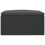 Taburete de jardín con cojín ratán sintético negro de vidaXL, Sofás modulares de exterior - Ref: Foro24-319589, Precio: 62,17...