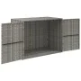 Armario de almacenaje de jardín ratán PE gris 100x55,5x80 cm de vidaXL, Taquillas y armarios de almacenamiento - Ref: Foro24-...