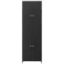 Armario de almacenaje de jardín ratán PE negro 59x40x180 cm de vidaXL, Taquillas y armarios de almacenamiento - Ref: Foro24-3...