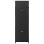 Armario de almacenaje de jardín ratán PE negro 59x40x180 cm de vidaXL, Taquillas y armarios de almacenamiento - Ref: Foro24-3...