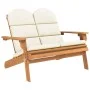 Banco de jardín Adirondack con cojines madera de acacia 126 cm de vidaXL, Bancos de jardín - Ref: Foro24-360039, Precio: 171,...