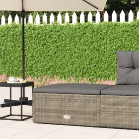 Taburete de jardín con cojín ratán sintético gris de vidaXL, Sofás modulares de exterior - Ref: Foro24-319602, Precio: 79,73 ...