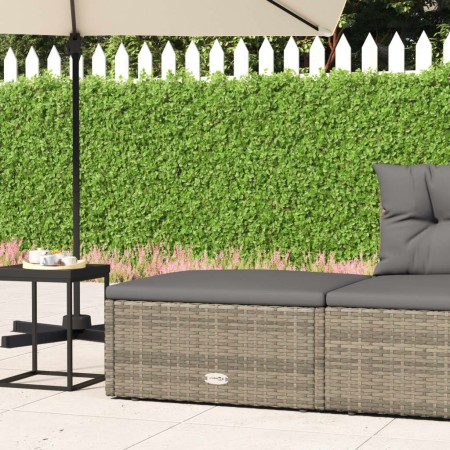 Taburete de jardín con cojín ratán sintético gris de vidaXL, Sofás modulares de exterior - Ref: Foro24-319602, Precio: 70,68 ...