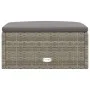 Taburete de jardín con cojín ratán sintético gris de vidaXL, Sofás modulares de exterior - Ref: Foro24-319602, Precio: 79,73 ...