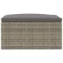 Taburete de jardín con cojín ratán sintético gris de vidaXL, Sofás modulares de exterior - Ref: Foro24-319602, Precio: 79,73 ...