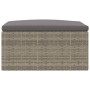 Taburete de jardín con cojín ratán sintético gris de vidaXL, Sofás modulares de exterior - Ref: Foro24-319602, Precio: 70,68 ...