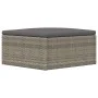 Taburete de jardín con cojín ratán sintético gris de vidaXL, Sofás modulares de exterior - Ref: Foro24-319602, Precio: 79,73 ...