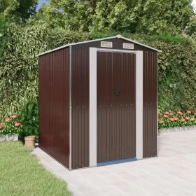 Cobertizo jardín acero galvanizado marrón oscuro 192x191x223 cm de vidaXL, Cobertizos - Ref: Foro24-3147460, Precio: 295,52 €...