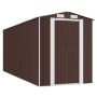 Cobertizo jardín acero galvanizado marrón oscuro 192x523x223 cm de vidaXL, Cobertizos - Ref: Foro24-3147464, Precio: 740,67 €...