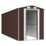 Cobertizo jardín acero galvanizado marrón oscuro 192x523x223 cm de vidaXL, Cobertizos - Ref: Foro24-3147464, Precio: 740,67 €...
