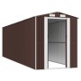 Cobertizo jardín acero galvanizado marrón oscuro 192x689x223 cm de vidaXL, Cobertizos - Ref: Foro24-3147466, Precio: 920,53 €...