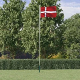 Mástil y bandera de Dinamarca aluminio 6,23 m de vidaXL, Banderas y mangas de viento - Ref: Foro24-3147089, Precio: 72,14 €, ...