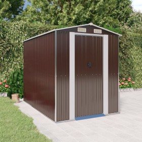 Cobertizo jardín acero galvanizado marrón oscuro 192x274x223 cm de vidaXL, Cobertizos - Ref: Foro24-3147461, Precio: 408,59 €...