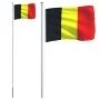 Mástil y bandera de Bélgica aluminio 6,23 m de vidaXL, Banderas y mangas de viento - Ref: Foro24-3147087, Precio: 72,16 €, De...