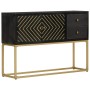 Aparador de madera maciza de mango negro y dorado 110x30x75 cm de vidaXL, Aparadores - Ref: Foro24-353912, Precio: 235,20 €, ...