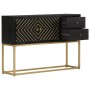 Aparador de madera maciza de mango negro y dorado 110x30x75 cm de vidaXL, Aparadores - Ref: Foro24-353912, Precio: 235,20 €, ...