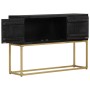 Aparador de madera maciza de mango negro y dorado 110x30x75 cm de vidaXL, Aparadores - Ref: Foro24-353912, Precio: 235,20 €, ...