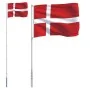 Mástil y bandera de Dinamarca aluminio 5,55 m de vidaXL, Banderas y mangas de viento - Ref: Foro24-3147119, Precio: 51,97 €, ...