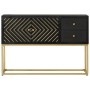 Aparador de madera maciza de mango negro y dorado 110x30x75 cm de vidaXL, Aparadores - Ref: Foro24-353912, Precio: 235,20 €, ...