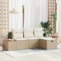 Conjunto de sofá de jardín 4 pcs Beige ratán sintético en Sofás de exterior | Comprar online en Foru.es