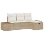 Conjunto de sofá de jardín 4 pcs Beige ratán sintético en Sofás de exterior | Comprar online en Foru.es