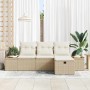 Conjunto de sofá de jardín 4 pcs Beige ratán sintético en Sofás de exterior | Comprar online en Foru.es
