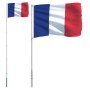 Mástil y bandera de Francia aluminio 5,55 m de vidaXL, Banderas y mangas de viento - Ref: Foro24-3147123, Precio: 64,03 €, De...