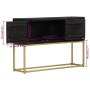 Aparador de madera maciza de mango negro y dorado 110x30x75 cm de vidaXL, Aparadores - Ref: Foro24-353912, Precio: 235,20 €, ...