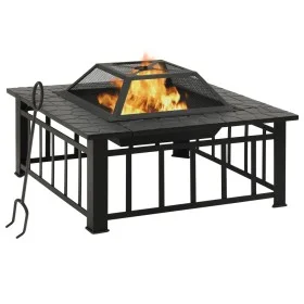 Brasero con atizador acero 79x79x46,5 cm de vidaXL, Chimeneas - Ref: Foro24-360061, Precio: 164,81 €, Descuento: %