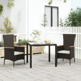 Sillas de jardín con cojines 2 unidades ratán sintético negro de vidaXL, Sillas de jardín - Ref: Foro24-319525, Precio: 157,3...