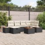 Conjunto de sofá de jardín 7 pcs Negro 55 x 62 x 69 cm en Sofás de exterior | Comprar online en Foru.es