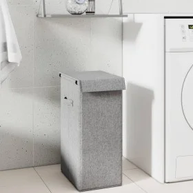 Cesto ropa sucia plegable lino sintético gris 26x34,5x59,5 cm de vidaXL, Cestas para ropa - Ref: Foro24-351039, Precio: 24,68...